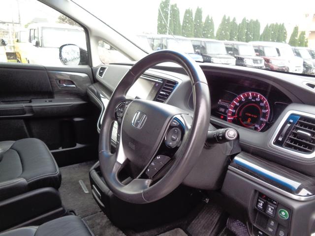 オデッセイ アブソルート・ＥＸ　ＣＭＢＳブレーキサポート　メモリーナビ　ＣＤ　ＤＶＤ　ＨＤＭＩ　フルセグ　ブルートゥース　マルチビューカメラ　ビルトインＥＴＣ　ドラレコ　両側パワスラ　フリップダウンモニター　ハーフレザーシート（14枚目）