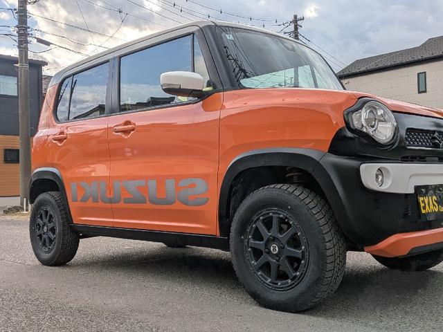 ハスラー Ｘターボ　ＨＫＳマフラー　ｍｏｍｏハンドル　社外メモリーナビ　ＴＶ　ＥＴＣ　スマートキー　ブレーキサポート　シートヒーター　　社外サス　社外ショック　アルミホイール　リアバンパー加工　ナンバー移設　タワーバー（53枚目）