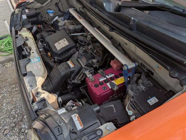 ハスラー Ｘターボ　ＨＫＳマフラー　ｍｏｍｏハンドル　社外メモリーナビ　ＴＶ　ＥＴＣ　スマートキー　ブレーキサポート　シートヒーター　　社外サス　社外ショック　アルミホイール　リアバンパー加工　ナンバー移設　タワーバー（71枚目）