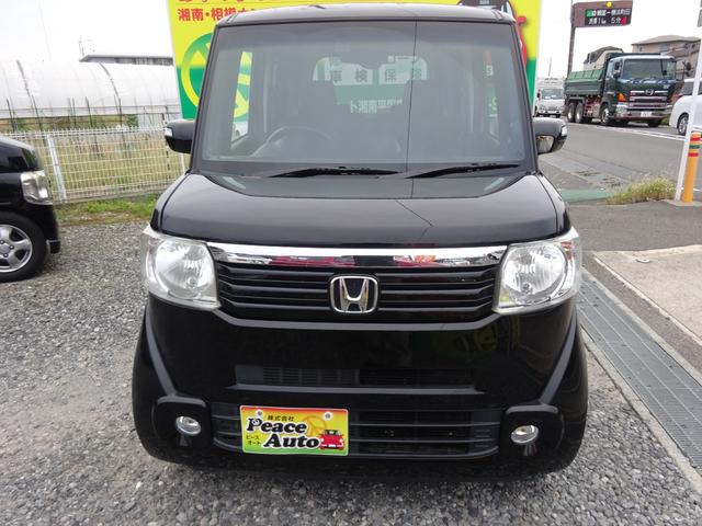 Ｎ－ＢＯＸ Ｇ・Ｌパッケージ　平成２６年式車検２年取得走行７５５００キロタイミングチェーンＣＶＴスマートキーオートエアコンパワステフル装備社外ＳＤナビワンセグＴＶＵＳＢ接続バックカメラ左側オートスライドフォグランプ純正アルミ（3枚目）
