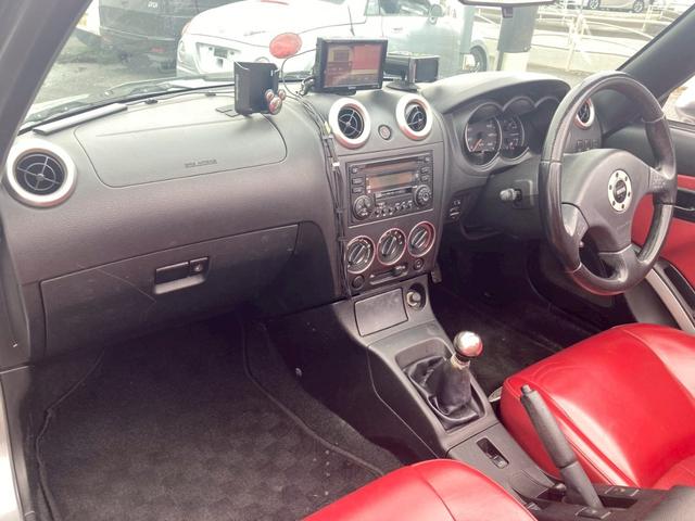 コペン アクティブトップ 5速MT ターボ ナビ 地デジ ETC レーダー探知機 赤レザーシート 純正MOMOステアリング シートヒーター 純正15インチアルミホイール タイミングチェーン 電動オープン フォグ(25枚目)