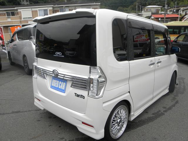 タント カスタムRS トップエディションSA ターボ車 ナビ ETC ドラレコ LEDヘッドライト オートライト フォグランプ オートエアコン キーレス プッシュスタート 両側電動パワスラ 社外車高調 社外16インチアルミホイール(5枚目)