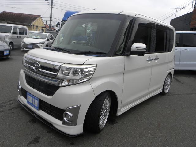 タント カスタムRS トップエディションSA ターボ車 ナビ ETC ドラレコ LEDヘッドライト オートライト フォグランプ オートエアコン キーレス プッシュスタート 両側電動パワスラ 社外車高調 社外16インチアルミホイール(9枚目)