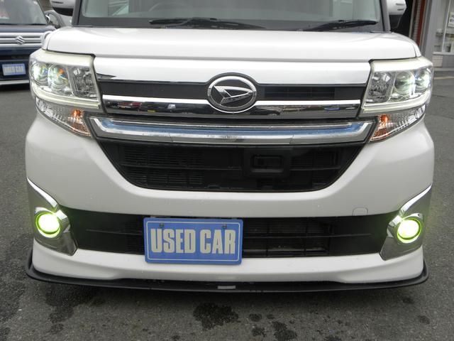 タント カスタムRS トップエディションSA ターボ車 ナビ ETC ドラレコ LEDヘッドライト オートライト フォグランプ オートエアコン キーレス プッシュスタート 両側電動パワスラ 社外車高調 社外16インチアルミホイール(16枚目)