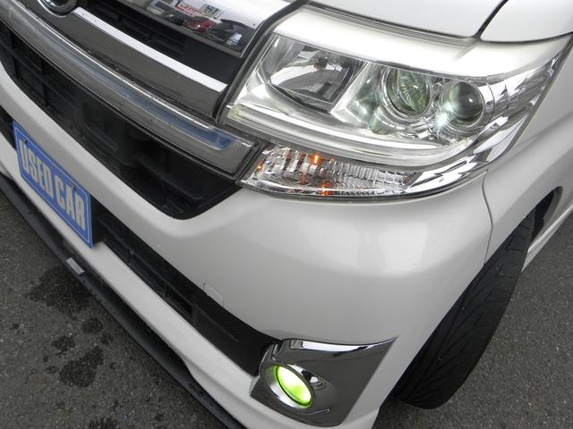 タント カスタムRS トップエディションSA ターボ車 ナビ ETC ドラレコ LEDヘッドライト オートライト フォグランプ オートエアコン キーレス プッシュスタート 両側電動パワスラ 社外車高調 社外16インチアルミホイール(18枚目)