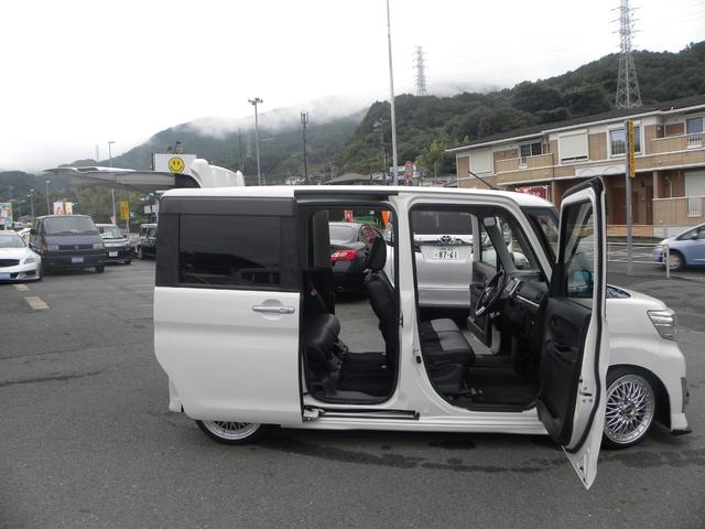 タント カスタムRS トップエディションSA ターボ車 ナビ ETC ドラレコ LEDヘッドライト オートライト フォグランプ オートエアコン キーレス プッシュスタート 両側電動パワスラ 社外車高調 社外16インチアルミホイール(25枚目)
