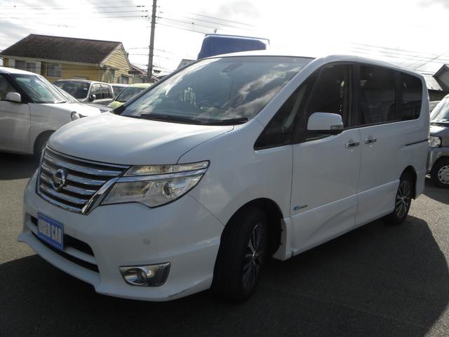 セレナ ハイウェイスターＳ－ＨＶアドバンスドセーフティパック　８人乗り　ナビ　ＴＶ　ＥＴＣ　バックモニター　フリップダウンモニター　オートクルーズ　両側電動パワスラ　ＨＩＤヘッドライト　キーレス　プッシュスタート　純正１６インチアルミホイール（9枚目）