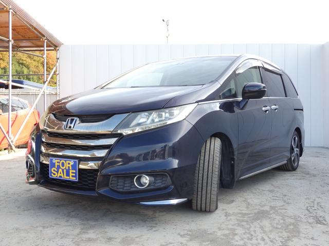 オデッセイ アブソルート　スマートキー　プッシュスタート　両側パワースライドドア　メモリーナビ　フルセグ　バックカメラ　フリップダウンモニター　ＥＴＣ　ハーフレザーシート　パドルシフト　ウインカーミラー　純正ＡＷ　車検整備（7枚目）