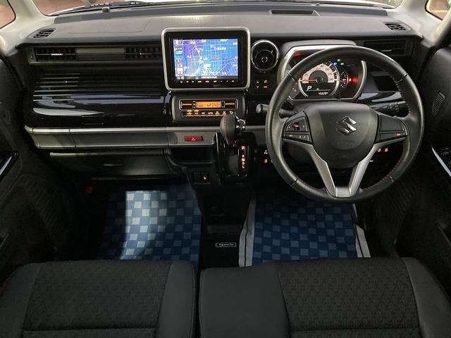 スペーシアカスタム カスタム HYBRID XS MK53S 全方位カメラナビ ワンオーナー 衝突軽減システム リヤパーキングセンサー オートライト 両側パワースライドドア スリムサーキュレーター シートヒーター ステアリングスイッチ 前後ドライブレコーダー(4枚目)