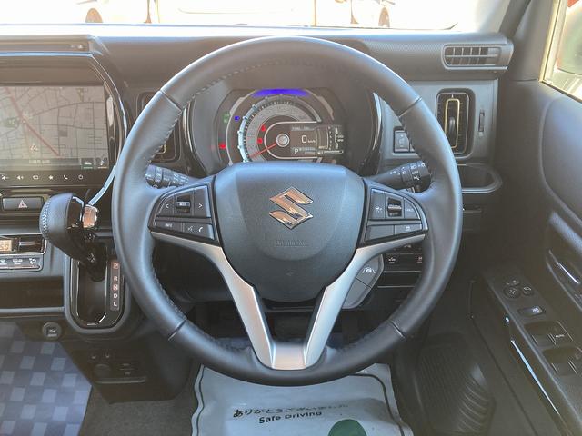 ハスラー ＨＹＢＲＩＤ　Ｘ　３型　全方位カメラ　ナビ　スズキコネクト　デモカー　衝突軽減システム　リヤパーキングセンサー　全方位モニター付ナビゲーション、シートヒーター、ＬＥＤヘッドランプ、インパネＣＶＴ、ステアリングスイッチ、クルーズコントロール、マイルドハイブリッド（12枚目）