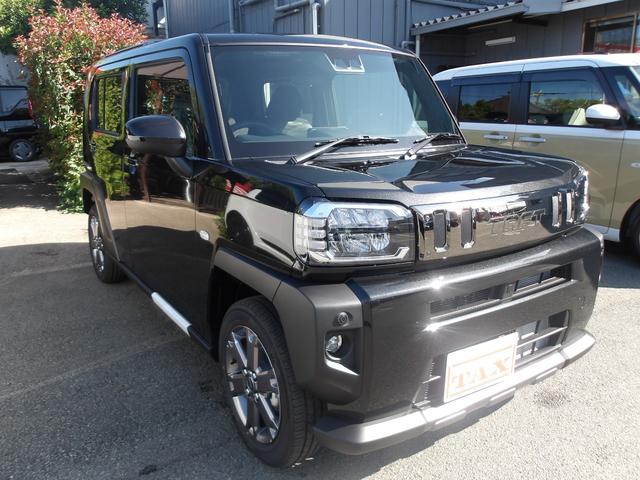タフト Ｇターボ　ダーククロムベンチャー　届出済未使用車　禁煙　車線逸脱警報装置　衝突回避支援ブレーキ　レーダークルーズ　シートヒータ　ＵＳＢ　電動格納ドアミラー　安全ボディ　ＬＥＤ　ムーンルーフ　Ａストップ　サイドエアバッグ　ターボ車（5枚目）