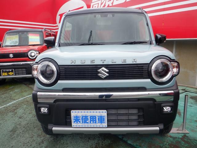 ハスラー タフワイルド　届出済未使用車　オートＬＥＤ　前後誤発進抑制　追従クルコン　コーナーセンサ　アイドリングＳ　電動格納式ドアミラー　フルフラット　ＬＤＷ　セキュリティアラーム　シートヒーター搭載　パワーステアリング（5枚目）