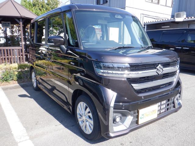 スペーシアカスタム ハイブリッドGS 届出済未使用車 禁煙 フロントベンチシート 前後衝突被害軽減ブレーキ LEDライト 前後ソナー 盗難防止 横滑り防止装置 片側電動両側スライドドア 前席シートヒーター パワステ ABS 電動格納ミラー(6枚目)