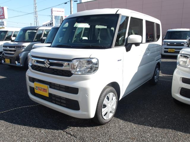 スペーシア ハイブリッドＸ　届出済未使用車　レーダーブレーキサポート　車線逸脱警告　アイドリングＳ　ＬＥＤヘッド　シートヒーター　盗難防止システム　フルフラット　エアコン　スマートキー　ＥＳＣ　ＡＢＳ　ベンチシート　エアバッグ（7枚目）