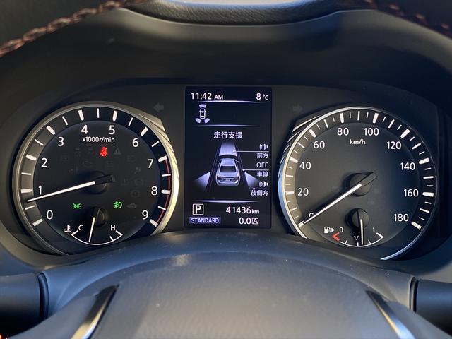 スカイライン ４００Ｒ　後期・フルセグナビ・全周囲カメラ・ＢＴオーディオ・１９ＡＷ・黒革シート・シートヒーター・ＬＥＤライト・フォグ・レーダークルーズ・コーナーセンサー・パドルシフト・ＥＴＣ・全方位運転支援システム・ＢＳＭ（42枚目）