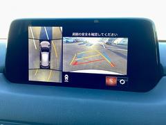 車両の前後左右に備えた計４つのカメラを活用し、車両を上方から俯瞰したようなトップビューのほか、フロントビュー、リヤビュー、左右サイドビューの映像をセンターディスプレイに表示。 5