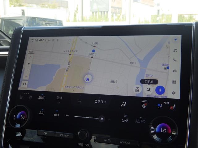 アルファードハイブリッド エグゼクティブラウンジ　４ＷＤ　Ｂｌｕｅｔｏｏｔｈ対応ナビ　ＵＳＢ／ＨＤＭＩ接続　トヨタチームメイト　ＪＢＬサウンド　前後ドラレコ　本革シート　３眼シーケンシャル　左右独立ムーンルーフ　禁煙車　ＯＢＤ診断済み　グー鑑定書付き（19枚目）
