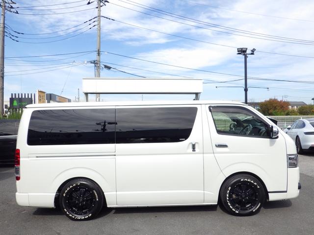 ハイエースバン スーパーGL ダークプライムII ALPINEBIGXナビ USB/HDMI接続 前後ドラレコ 専用ハーフレザーシート ベッドキット ブロックローダウン ヒッチメンバー 衝突軽減 特別仕様車 OBD診断済み グー鑑定書付(11枚目)