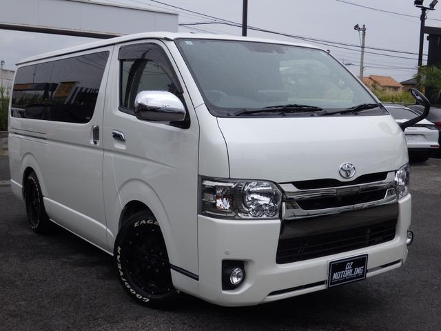 ハイエースバン スーパーGL ダークプライムII ALPINEBIGXナビ USB/HDMI接続 前後ドラレコ 専用ハーフレザーシート ベッドキット ブロックローダウン ヒッチメンバー 衝突軽減 特別仕様車 OBD診断済み グー鑑定書付(34枚目)