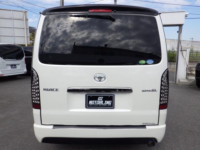 ハイエースバン スーパーGL ダークプライム Bluetooth対応ナビ 後席モニター 前後ドラレコ パワースライドドア ベッドキット バッドフェイス フルエアロ 社外17インチAW 衝突軽減 特別仕様車 OBD診断済み グー鑑定書付き(10枚目)