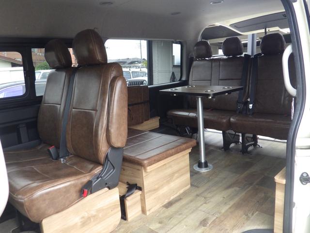 ハイエースワゴン GL 4WD Bluetooth対応ナビ 後席モニター FLEXFDシリーズベッドキット/丸目キット 社外16インチAW 衝突軽減 ワンオーナー 禁煙車 10人乗り OBD診断済み グー鑑定書付き(19枚目)