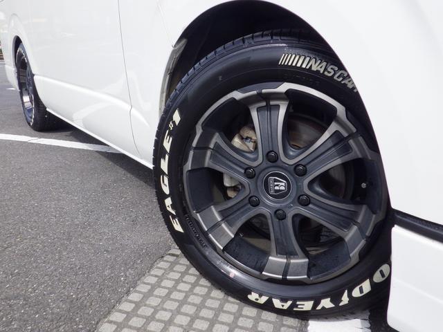 ハイエースバン ロングスーパーＧＬ　Ｂｌｕｅｔｏｏｔｈ対応ナビ　フリップダウンモニター　前後ドラレコ　ＥＴＣ　ｎｅｒｕ海ベッドキット　フロントエアロ　ブロックローダウン　ＢＡＲＢＥＲＯ１７インチＡＷ　ＯＢＤ診断済み　グー鑑定書付き（17枚目）