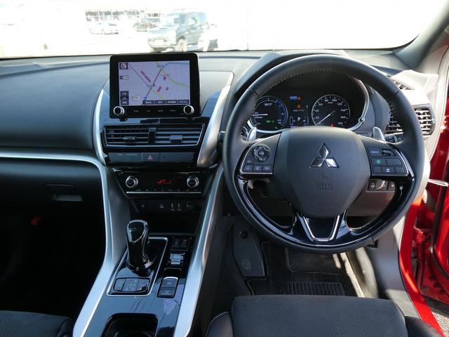 エクリプスクロスＰＨＥＶ Ｐ　１オーナー・ｅ－Ａｓｓｉｓｔ・Ｓ－ＡＷＣ・黒革ハーフレザー・アラウンドビューカメラ・純正ナビフルセグ・パドルシフト・パワーバックドア・マイパイロット・ＨＵＤ・純正１８ＡＷ・ＬＥＤヘッド・１５００Ｗ電源（9枚目）