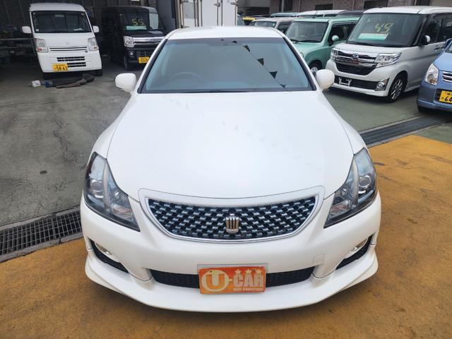 クラウン 2.5アスリート ナビパッケージ フルセグ BTオーディオ ローダウン 社外19AW ETC HID スマートキー 社外シートカバー D席パワーシート モデリスタエアロ(8枚目)