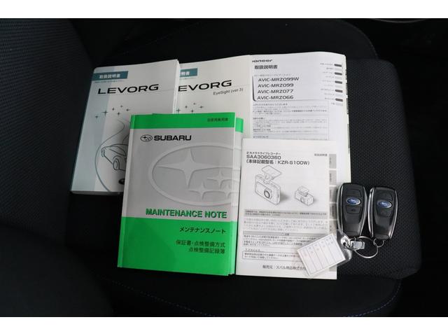 レヴォーグ １．６ＧＴ－Ｓアイサイト　ナビ　ＥＴＣ　前後ドラレコ　カロッツェナビ（ＭＲＺ０９９）　フルセグＴＶ　ＥＴＣ　スバル用品前後ドラレコ　ドアミラーオート　前席パワーシート　１８インチアルミ　ビルシュタインショック　追従クルコン　マット　ドアバイザー（10枚目）