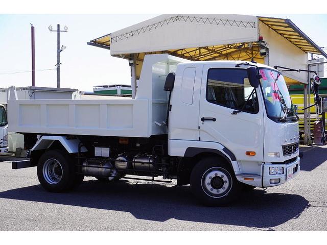 ファイター 増トン　ベッド付　土砂ダンプ　積載７９００ｋｇ　一方開　角底　極東製　オートエアコン　フォグランプ　坂道発進補助　衝突軽減ブレーキ　車線逸脱警報　左電格ミラー　レベライザー　オーバーヘッドコンソール　ルームランプスイッチ（8枚目）