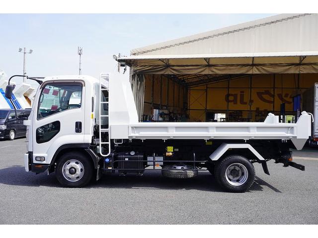 フォワード ４トン　ローダーダンプ　花見台製　三方開　２．７トン積　ベッドレス　積載２７００ｋｇ　ダンプピン　鳥居ラダー　鳥居アングル補強　荷台アングル付　坂道発進補助　ＥＴＣ　６速ＭＴ（3枚目）
