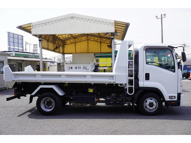 フォワード ４トン　ローダーダンプ　花見台製　三方開　２．７トン積　ベッドレス　積載２７００ｋｇ　ダンプピン　鳥居ラダー　鳥居アングル補強　荷台アングル付　坂道発進補助　ＥＴＣ　６速ＭＴ（9枚目）