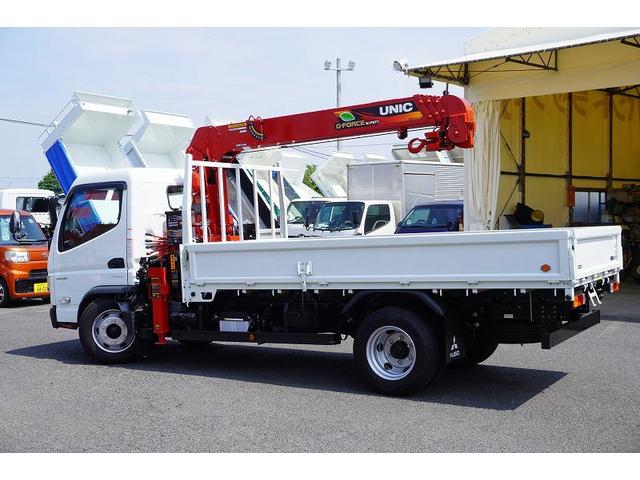 キャンター 標準幅　ロング　４段クレーン　３ｔ積　ラジコン　２．９３ｔ吊　積載３０００ｋｇ　古河ユニック製　フックイン　セイコーラック　左電格ミラー　坂道発進補助　バックカメラ　ＥＴＣ　フォグランプ　スマートキー　衝突軽減ブレーキ　車線逸脱警報　５速ＭＴ　３トン（6枚目）