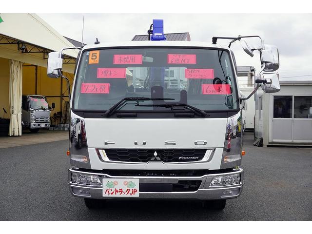 ファイター 増トン　ワイド　５段クレーン　７．２トン積　６ｍ長　ラジコン　ベッド付　積載７２００ｋｇ　タダノ製　アルミブロック　フックイン　２．９３ｔ吊　角足　ＥＴＣ２．０　坂道発進補助　オートエアコン　リーフサス　メッキ　６速ＭＴ（4枚目）