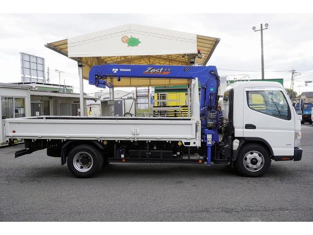 キャンター ワイド超ロング 4段クレーン ラジコン 2.93t吊 5MT 積載3350kg タダノ製 フックイン セイコーラック フォグランプ 左電格ミラー 衝突軽減ブレーキ 車線逸脱警報 ETC キーレス(6枚目)