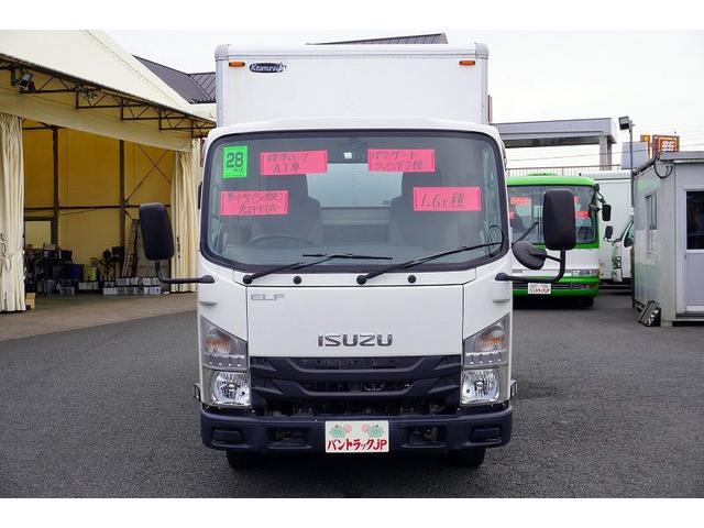 エルフトラック ロング パネルバン 跳上式 垂直パワーゲート 2トン AT 標準幅 積載1600kg ラッシング2段 バックカメラ 左電格ミラー キーレス 全低床 北村製 車両総重量4980kg アルミバン リフト(9枚目)