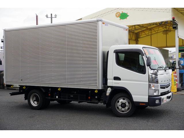 キャンター ワイドロング　アルミバン　３．５トン積　サイドドア　５速ＭＴ　積載３５００ｋｇ　ラッシング２段　９０度ストッパー　バックカメラ　左電格ミラー　坂道発進補助　フォグランプ　衝突軽減ブレーキ　車線逸脱警報　パブコ製（7枚目）