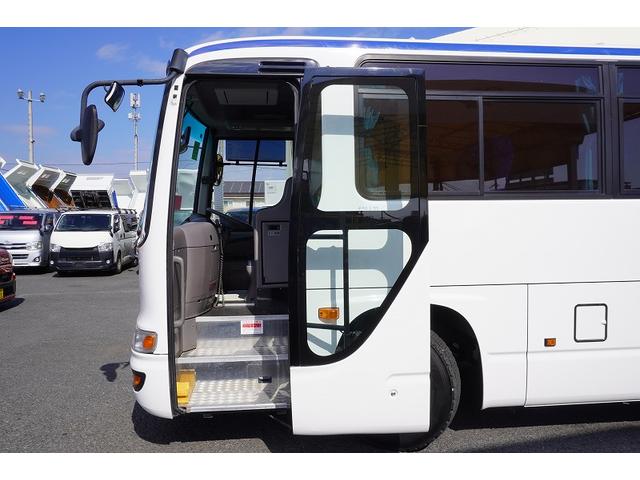 メルファ 観光バス 28人乗 スイング自動ドア トランク 荷室スペース 2ドア モケットシート リクライニング 小型トランク エアサス 後席モニター 冷蔵庫 マイク オートエアコン バックカメラ ルームラック ETC メッキホイールライナー AT ガイド席 フルセグTV(40枚目)