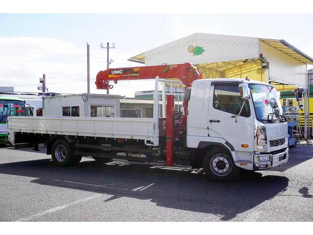 ファイター 増トン 5段セルフクレーン 7.2トン積 6m長 ラジコン ワイド ベッド付 積載7200kg 古河ユニック製 ハイジャッキ アユミ板掛け フックイン 2.93t吊 坂道発進補助 メッキ 衝突軽減ブレーキ 車線逸脱警報 回送 6速MT 重機運搬 ETC2.0(5枚目)