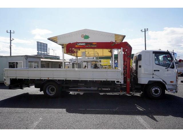 ファイター 増トン 5段セルフクレーン 7.2トン積 6m長 ラジコン ワイド ベッド付 積載7200kg 古河ユニック製 ハイジャッキ アユミ板掛け フックイン 2.93t吊 坂道発進補助 メッキ 衝突軽減ブレーキ 車線逸脱警報 回送 6速MT 重機運搬 ETC2.0(7枚目)