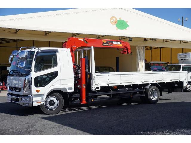 ファイター 増トン 5段セルフクレーン 7.2トン積 6m長 ラジコン ワイド ベッド付 積載7200kg 古河ユニック製 ハイジャッキ アユミ板掛け フックイン 2.93t吊 坂道発進補助 メッキ 衝突軽減ブレーキ 車線逸脱警報 回送 6速MT 重機運搬 ETC2.0(9枚目)