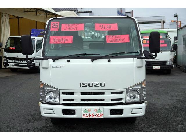 エルフトラック 強化　三転ダンプ　２トン積　三方開　運転席側アオリ油圧開閉式　新明和製　積載２０００ｋｇ　リアダンプピン　鳥居アングル補強　左電格ミラー　坂道発進補助　ＥＴＣ　６速ＭＴ（4枚目）