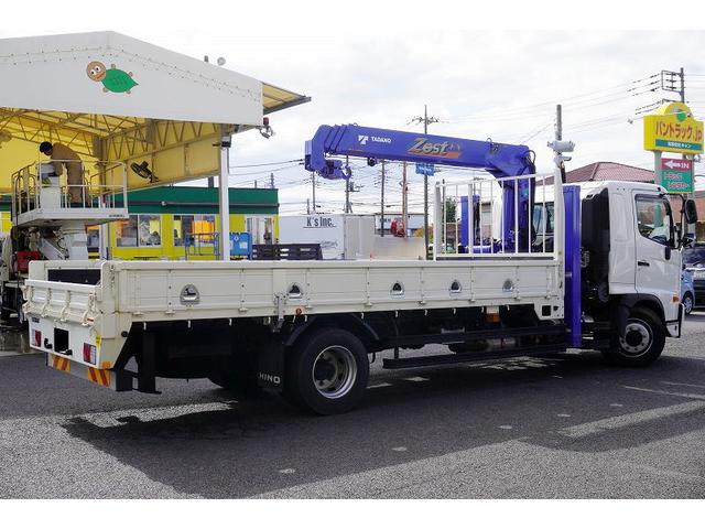 ヒノレンジャー 増トン ベッド付 4段セルフクレーン 7.4トン積 ラジコン 標準幅 積載7400kg タダノ製 ハイジャッキ アユミ板掛け フックイン 2.93t吊 差違いアウトリガー 5.4m長 セイコーラック ロープ穴5対 ETC2.0 6速MT 重機運搬 回送(7枚目)