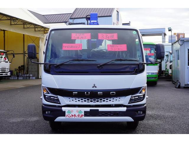 キャンター ワイド超ロング 4段クレーン 3.3トン積 タダノ ラジコン 積載3300kg フックイン 2.93t吊 バックカメラ 左電格ミラー LEDヘッドライト フォグランプ スマートキー 衝突軽減ブレーキ 車線逸脱警報 5速MT(4枚目)