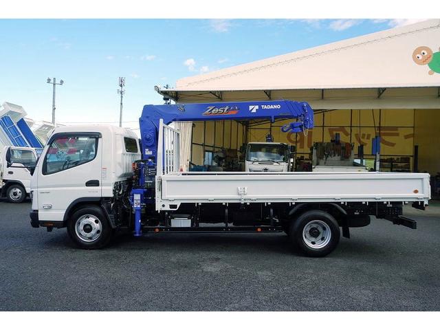 キャンター ワイド超ロング 4段クレーン 3.3トン積 タダノ ラジコン 積載3300kg フックイン 2.93t吊 バックカメラ 左電格ミラー LEDヘッドライト フォグランプ スマートキー 衝突軽減ブレーキ 車線逸脱警報 5速MT(5枚目)