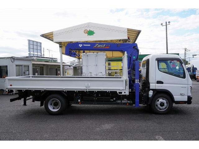 キャンター ワイド超ロング 4段セルフクレーン 3.25トン積 ラジコン 積載3250kg タダノ製 フックイン 2.63t吊 左電格ミラー LEDヘッドライト フォグランプ スマートキー 衝突軽減ブレーキ 車線逸脱警報 5速MT ハイジャッキ(5枚目)