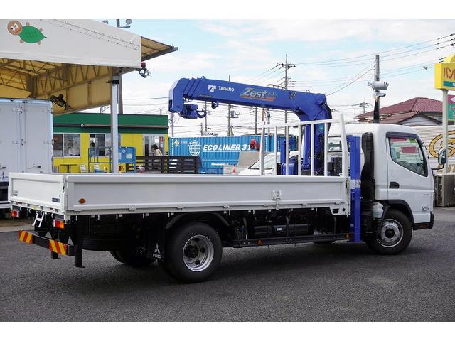 キャンター ワイド超ロング 4段セルフクレーン 3.25トン積 ラジコン 積載3250kg タダノ製 フックイン 2.63t吊 左電格ミラー LEDヘッドライト フォグランプ スマートキー 衝突軽減ブレーキ 車線逸脱警報 5速MT ハイジャッキ(10枚目)