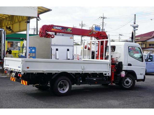 キャンター ワイドロング 4段クレーン 3トン積 ラジコン 2.93t吊 積載3000kg 古河ユニック製 フックイン バックカメラ 左電格ミラー LEDヘッドライト フォグランプ スマートキー 衝突軽減ブレーキ 車線逸脱警報 5速MT(9枚目)