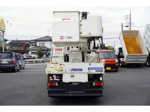 デュトロ 高所作業車 アイチ製 SH11A 最大地上高11m 5速MT FRPバケット 工具入れ ユニットアワー2048h サブバッテリー ブーム自動格納 ジャッキ自動張出 左電格ミラー 坂道発進補助 ETC フォグランプ 電動パーキングブレーキ 電気工事(4枚目)