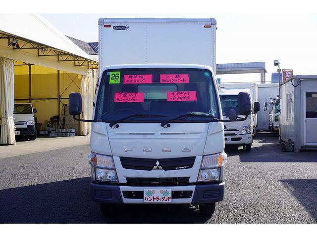 キャンター セミロング　アルミバン　サイドドア　２トン　垂直パワーゲート　標準幅　積載２０００ｋｇ　跳上式　垂直リフト　ラッシング２段　バックカメラ　左電格ミラー　北村製　５速ＭＴ（3枚目）